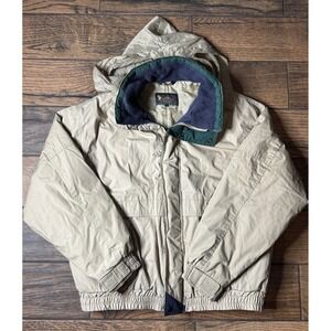 Bert Pulitzer Collectors Edition Hooded Winter Jacket Men's L Beige Vintage 90s